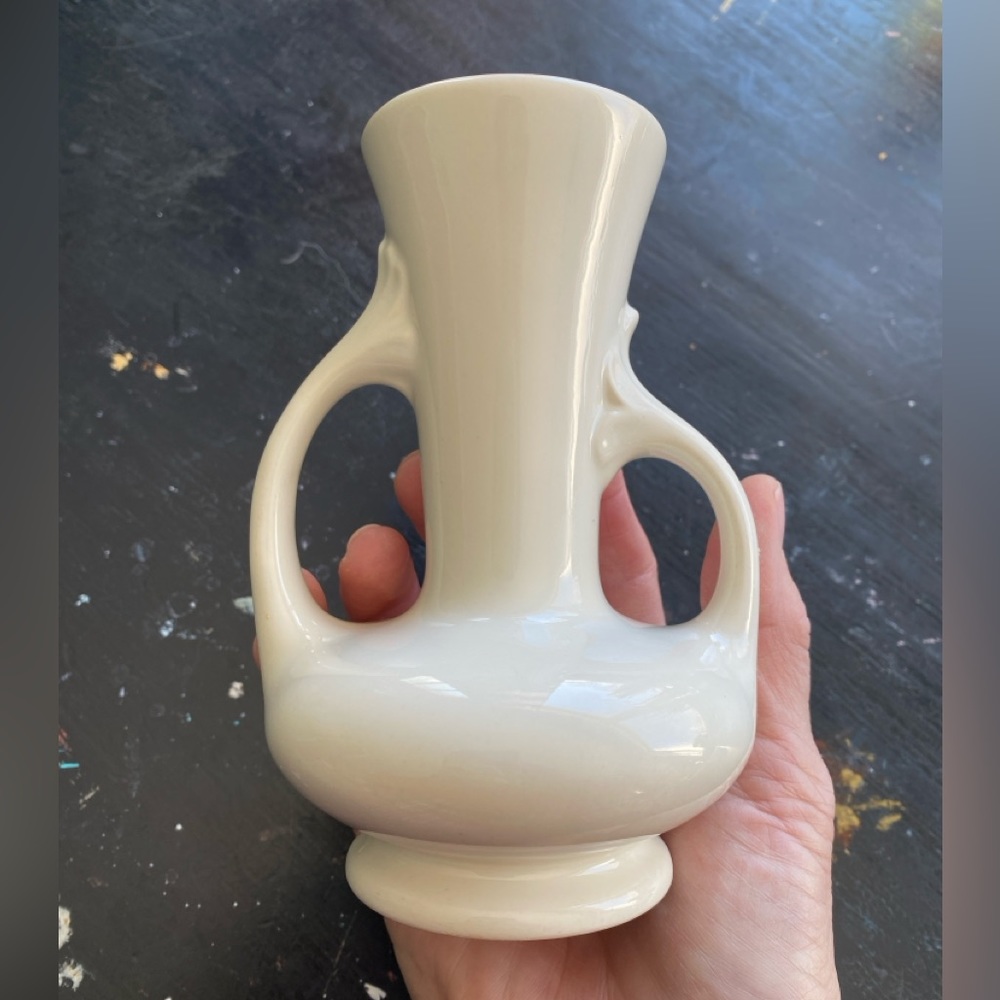 vintage white bud vase